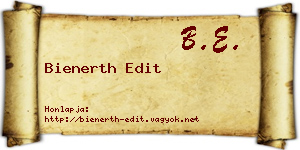 Bienerth Edit névjegykártya